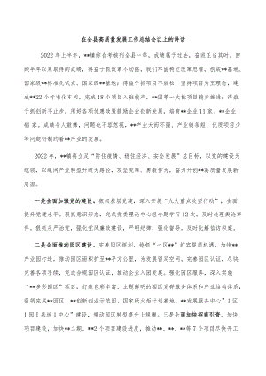 在全县高质量发展工作总结会议上的讲话.docx