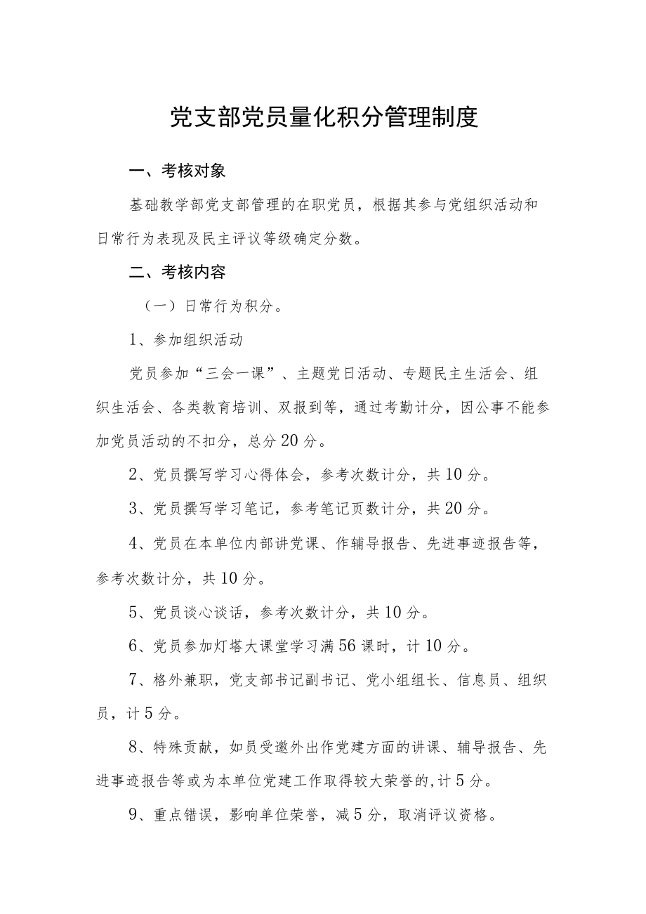 党支部党员量化积分管理制度.docx_第1页