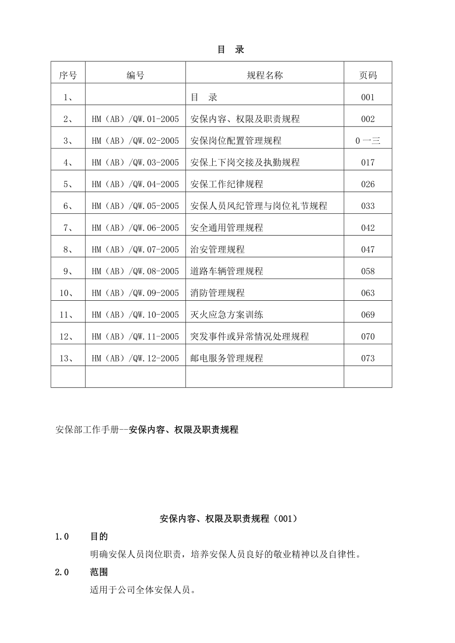 安保内容、权限及职责规程.doc_第1页