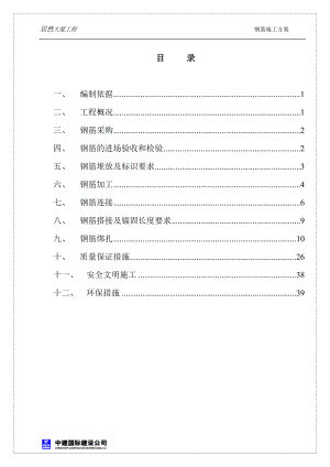 居然大厦钢筋施工方案培训资料.docx