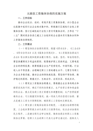 某某县工资集体协商的实施方案.doc