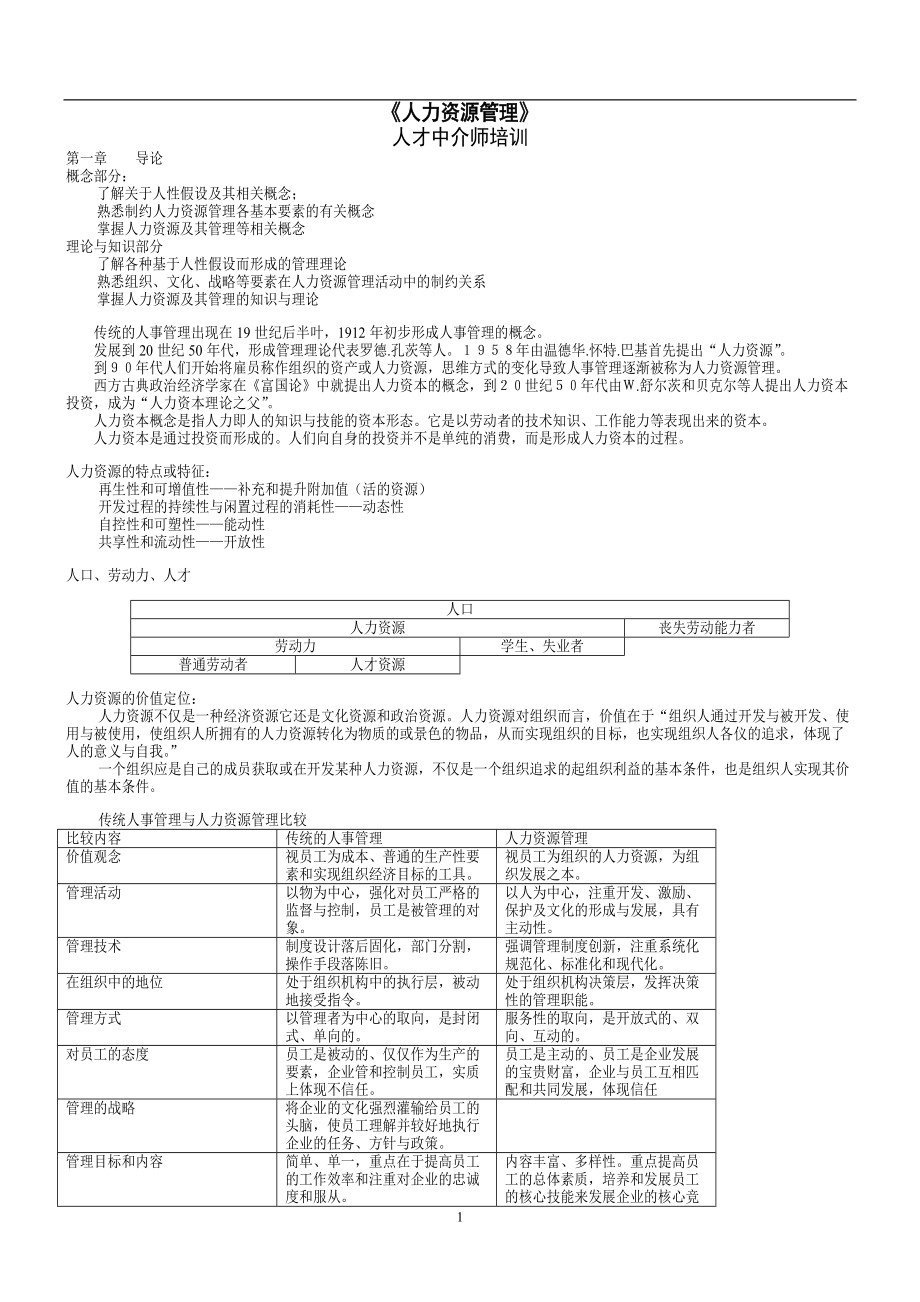 人力资源管理人才中介师培训.docx_第1页