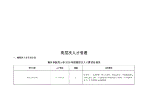 高层次人才引进与人才需求计划.doc