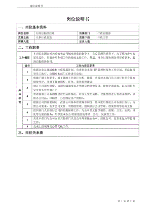 行政后勤部经理岗位说明书.docx