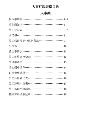 人事行政表格(全).docx