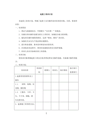 起重基础知识培训计划.docx