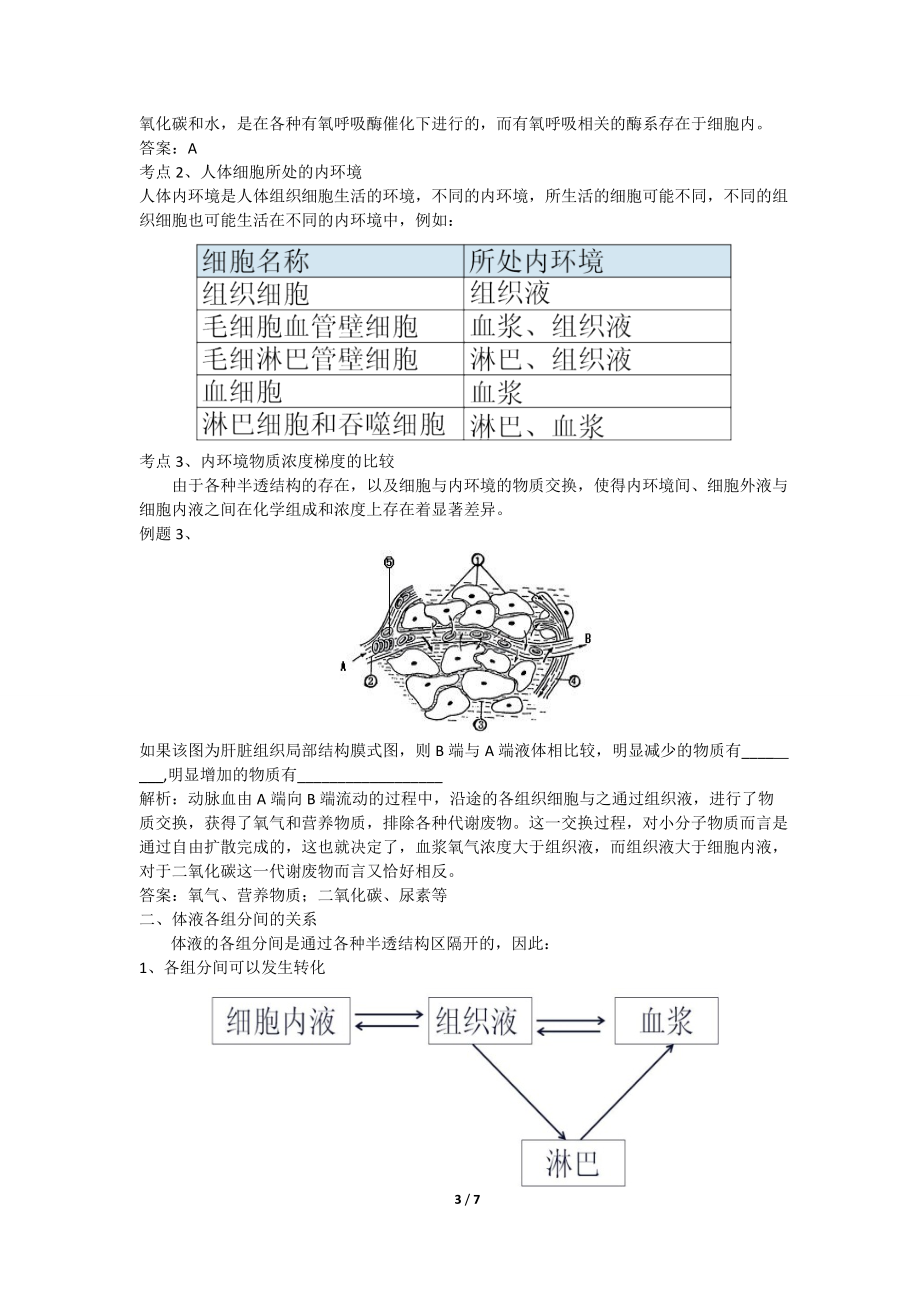 人体的内环境与稳态复习讲稿.docx_第3页