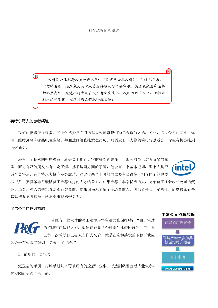 【定岗】科学选择招聘渠道.docx_第1页