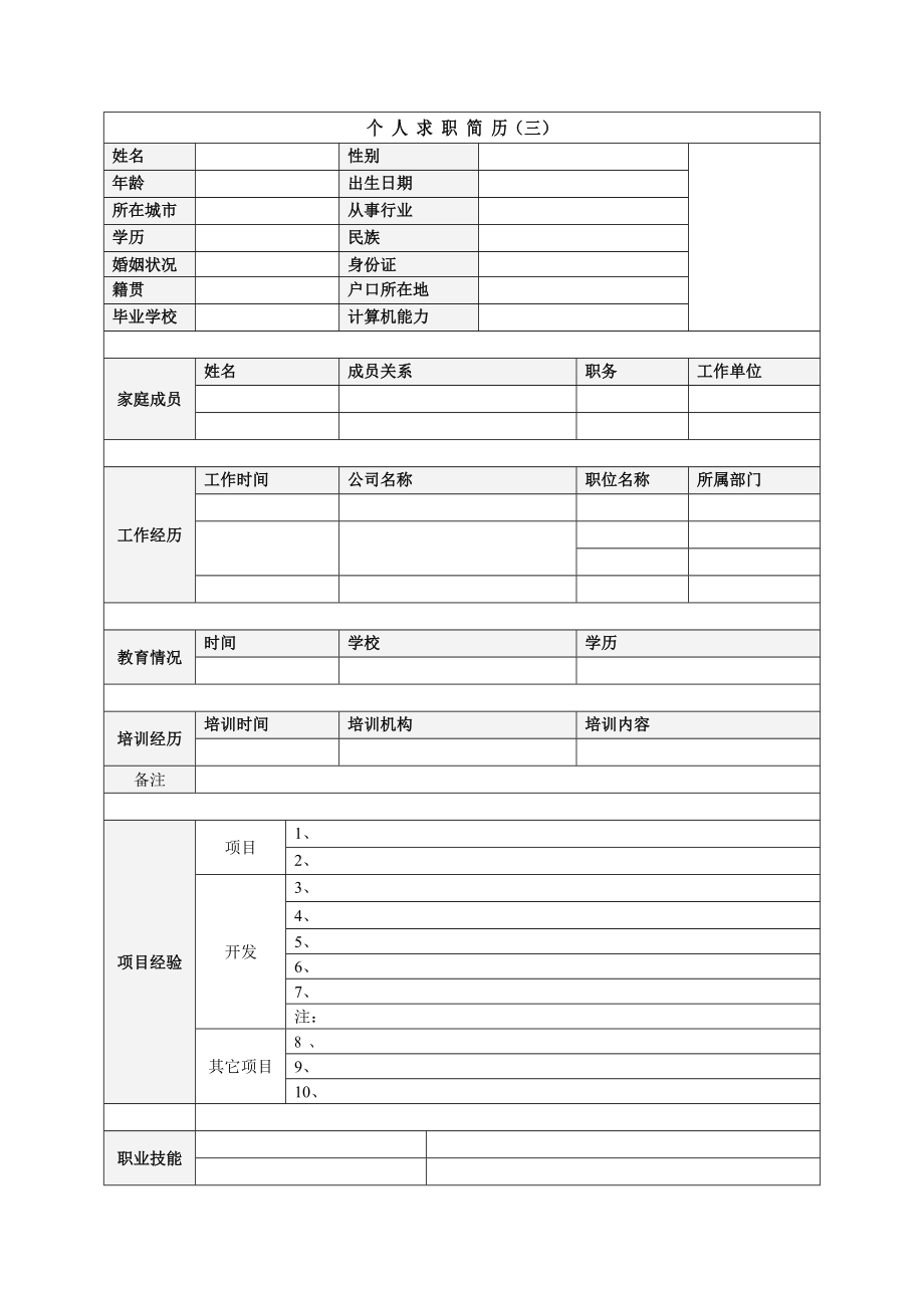 28个职位简历模板(DOC35页).doc_第3页