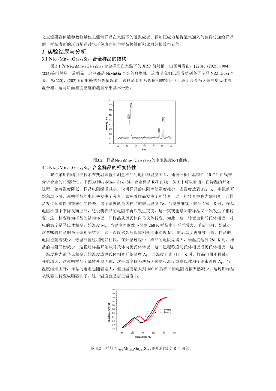 定向凝固与预压力对NiMnGaSi合金磁致应变性能的影响.docx_第3页