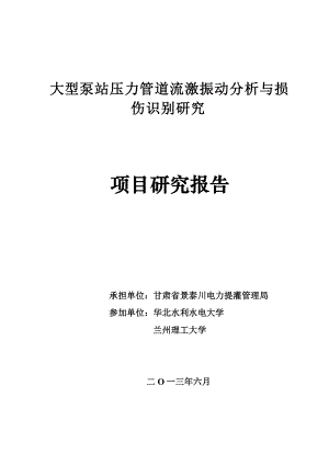 大型泵站压力管道流激振动分析与损伤识别研究.docx