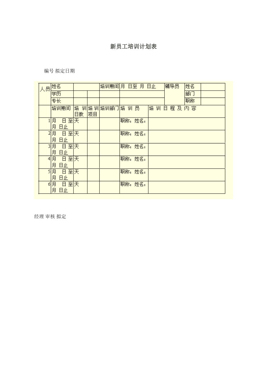 新员工培训表格汇总.docx_第2页