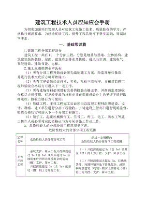 建筑工程技术人员应知应会手册.docx