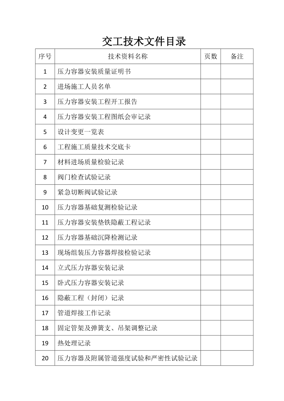 佛山市压力管道交工技术资料表格.docx_第2页