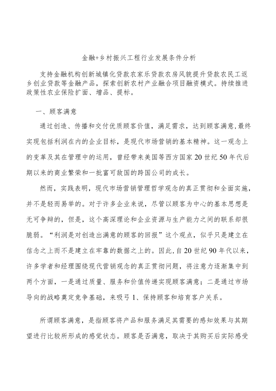 金融+乡村振兴工程行业发展条件分析.docx_第1页