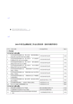 有色金属标准工作会议安排表.doc