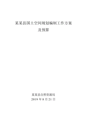 某县国土空间规划编制项目工作方案(DOC31页).doc