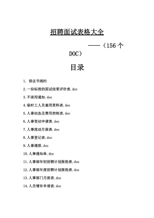 招聘面试表格大全(156个DOC).docx