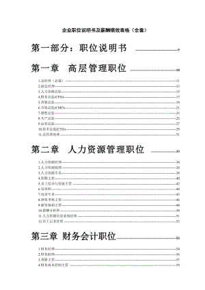 企业职位说明书及薪酬绩效表格(全套).docx