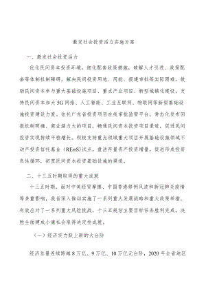 激发社会投资活力实施方案.docx