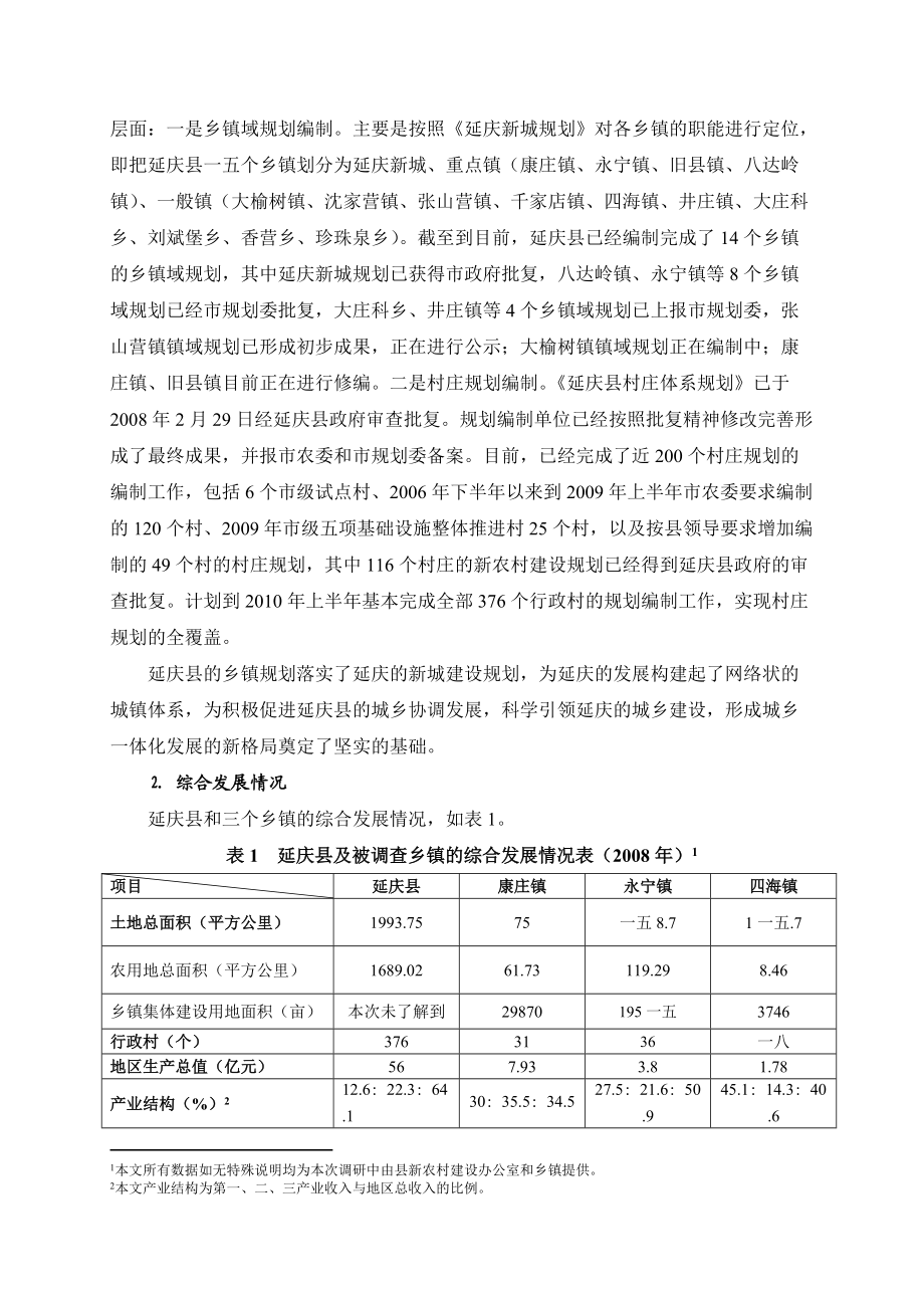 延庆县部分乡镇规划建设调研报告样本.docx_第2页