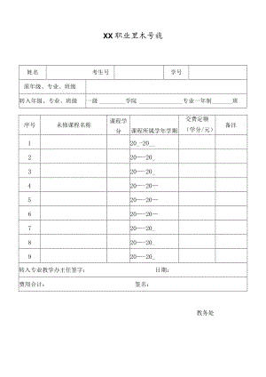 XX职业技术学院学生转专业（转学）未修课程确认表.docx