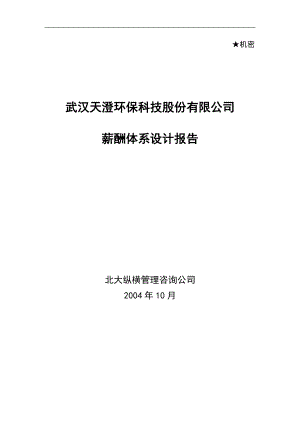 武汉天澄环保科技股份有限公司薪酬体系设计报告一.doc