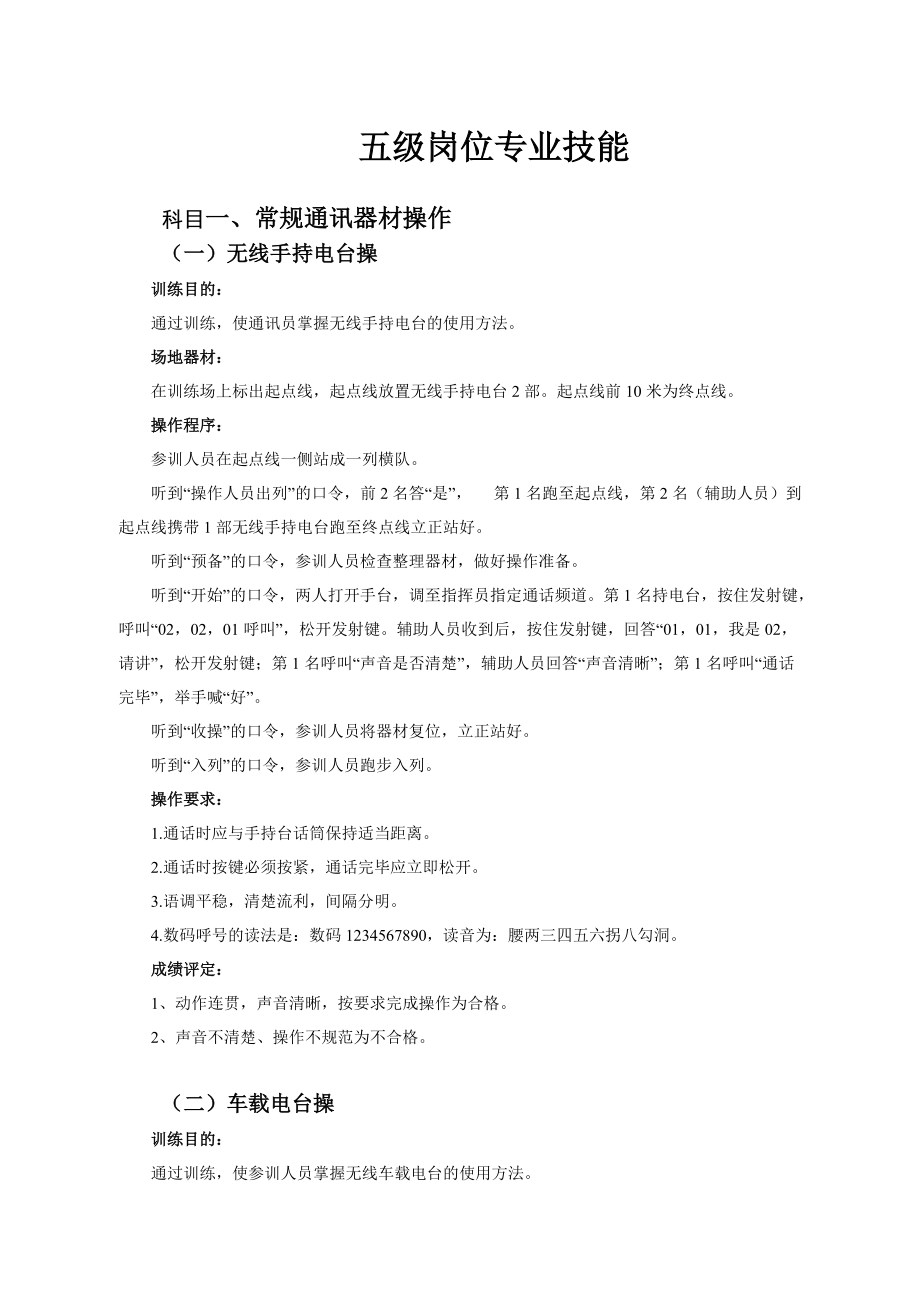 通讯员技能考核科目(1).docx_第1页