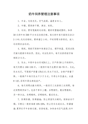 奶牛饲养管理注意事项.docx