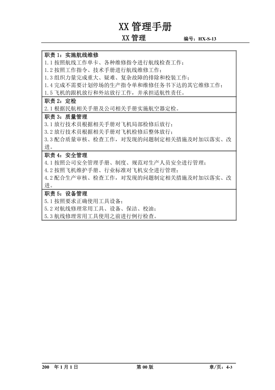 航线维修分部部门职位说明书及关键绩效标准.docx_第3页