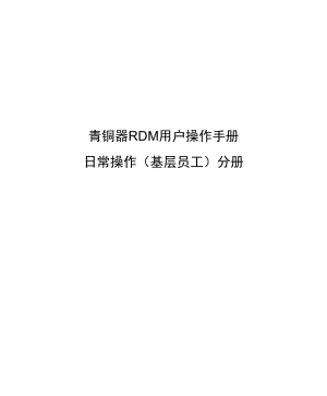 青铜器RDM用户手册_日常操作(基层员工)分册V10.docx