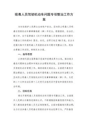 吸毒人员驾驶机动车问题专项整治工作方案.docx