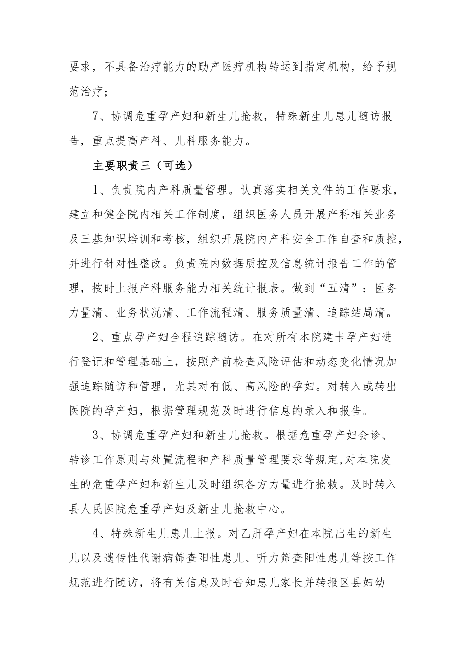 医院关于成立产科儿科安全管理办公室及工作制度职责的通知.docx_第3页