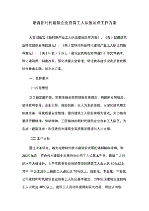 培育新时代建筑企业自有工人队伍试点工作方案.docx