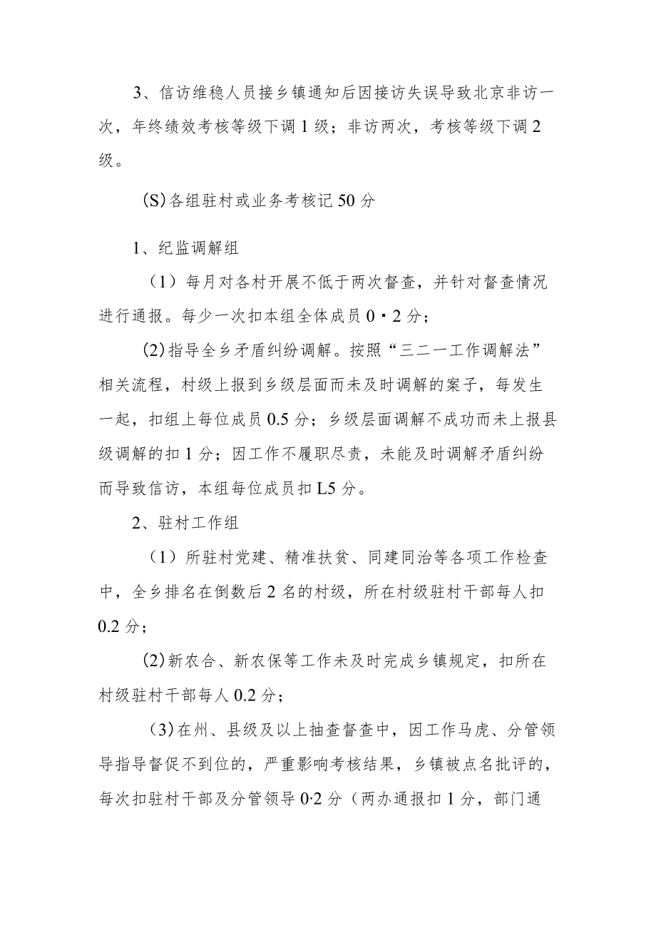 XX乡2022年度干部绩效考核办法.docx_第3页