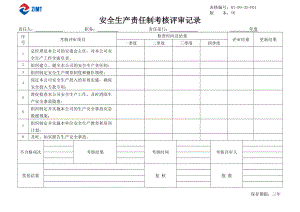 安全生产责任制考核评审记录.docx