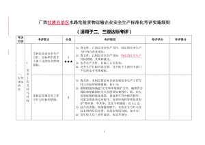 广西水路危险货物运输企业安全生产标准化考评实施细则.docx