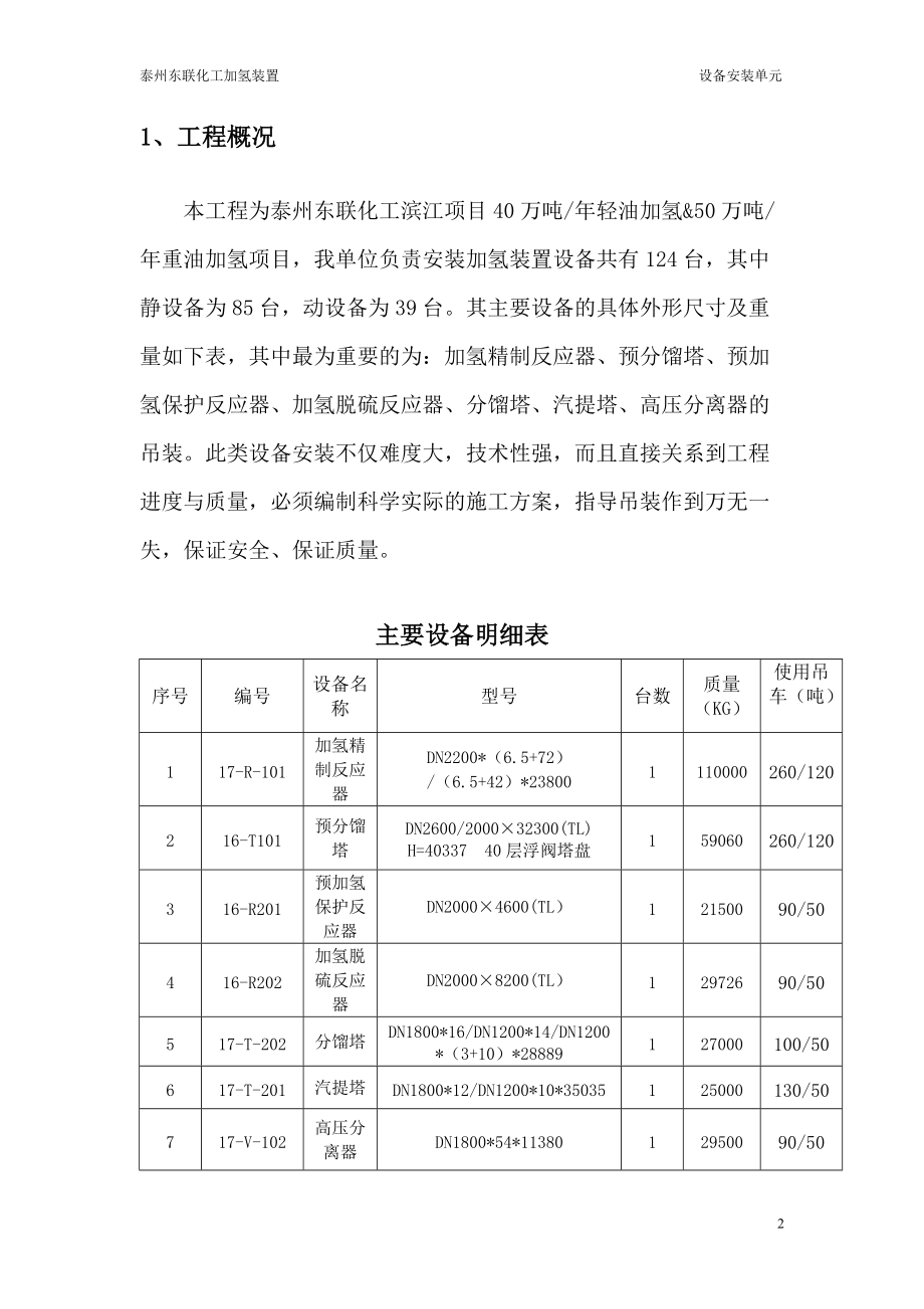 101加氢精制反应器专项方案及大型设备吊装施工方案.docx_第3页