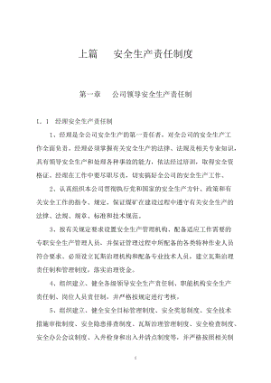 XX煤矿安全生产责任制.docx