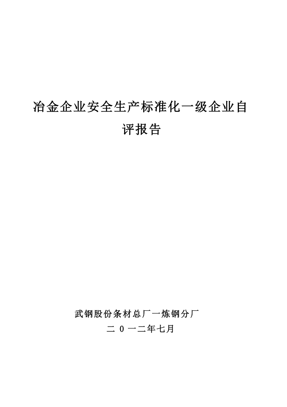 (上报版初稿)条材总厂一炼钢分厂冶金企业安全生产标准.docx_第1页