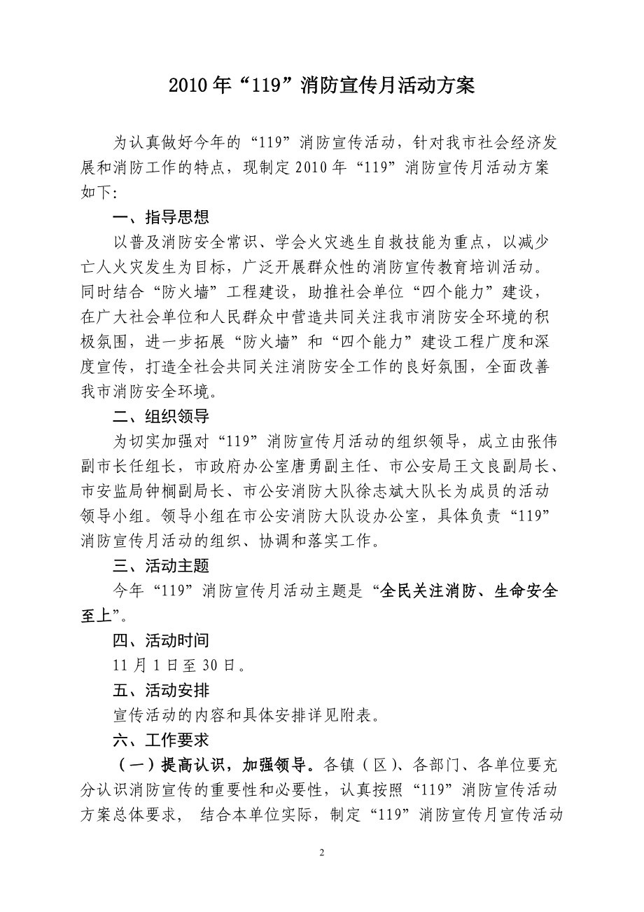 XXXX年119消防宣传月活动方案-张家港市安全生产监督管.docx_第2页