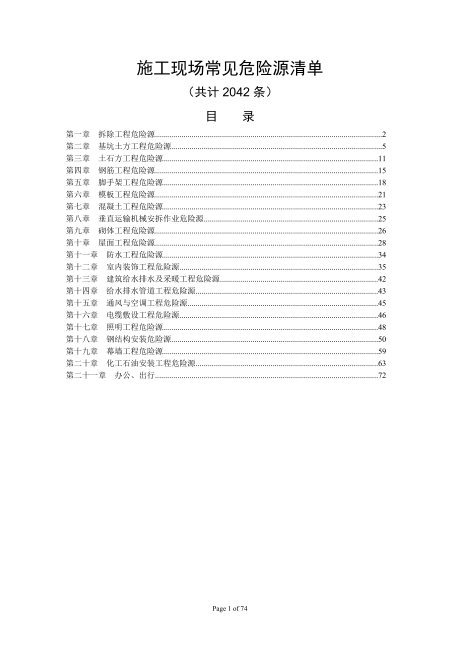 施工现场常见危险源清单-2.docx_第1页