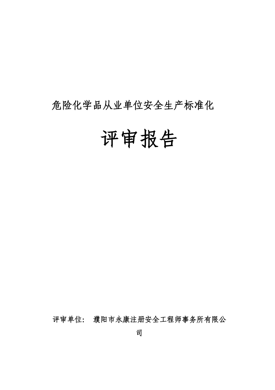 危险化学品从业单位安全生产标准化评审报告.docx_第1页