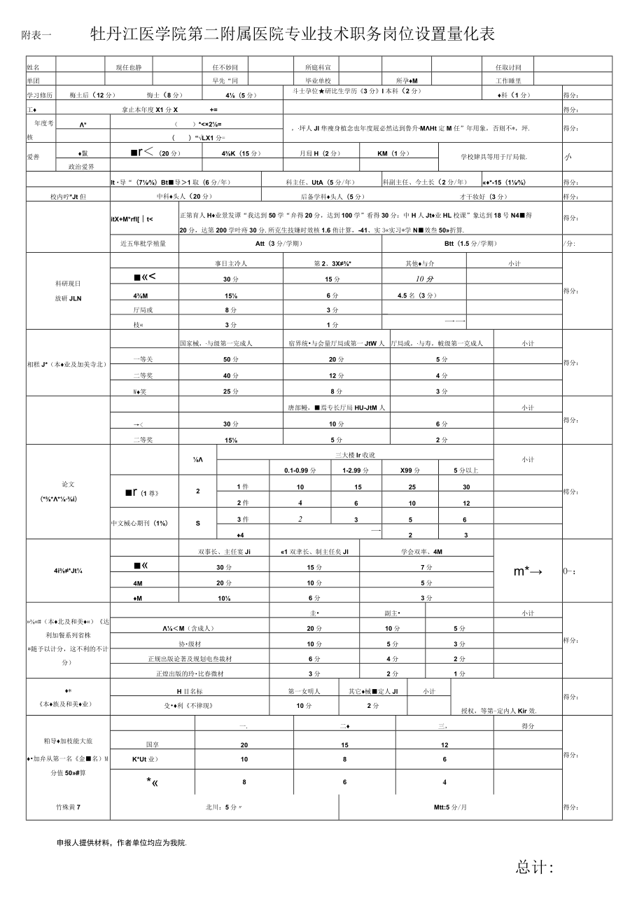 牡丹江医学院晋升专业技术职务量化表（教师系列）.docx_第1页