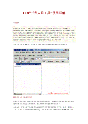 IE8“开发人员工具”使用详解.docx