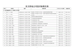 东方供电公司技术标准目录.docx