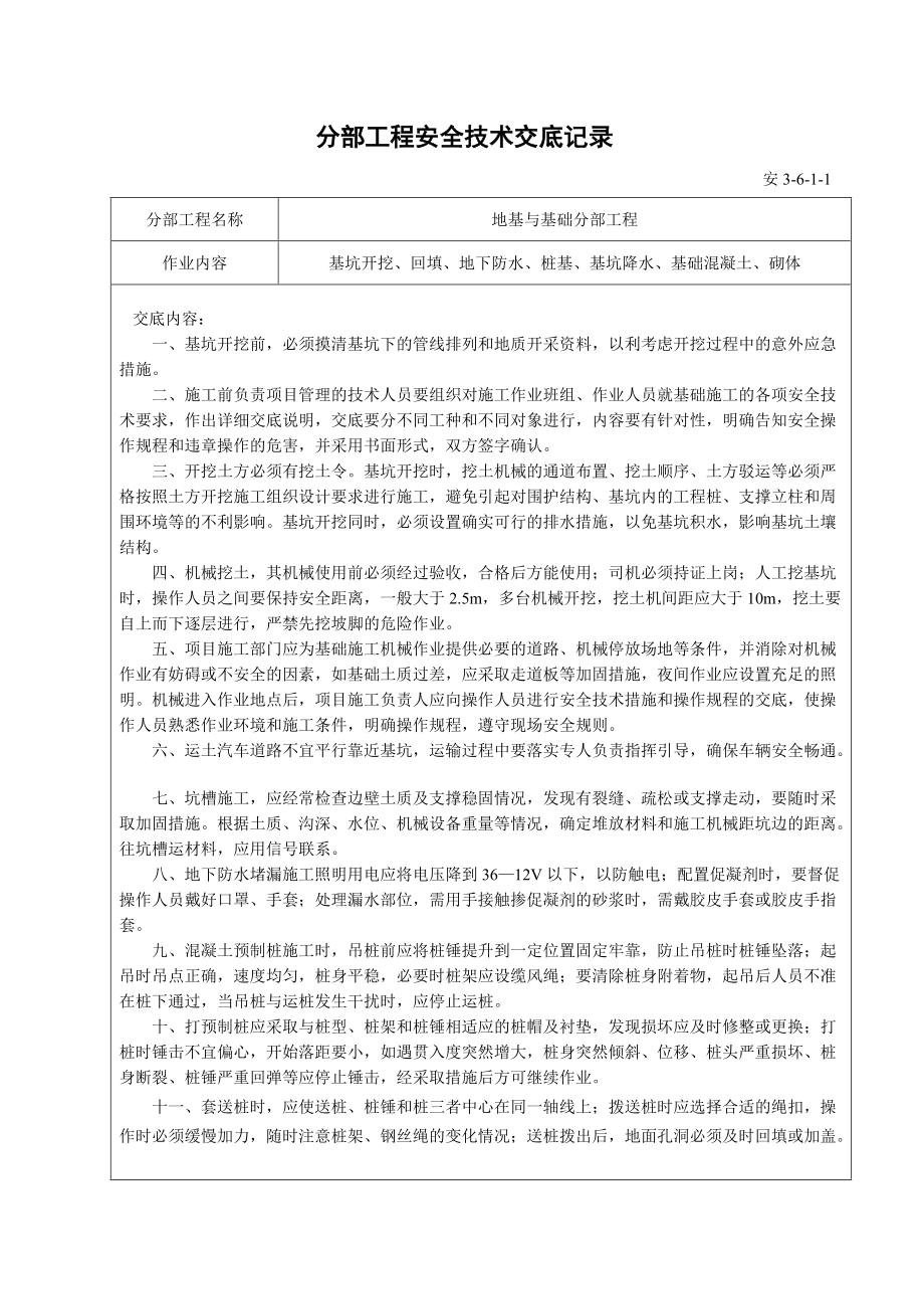 分部+分项工程安全技术交底清单(全)(DOC30页).doc_第2页