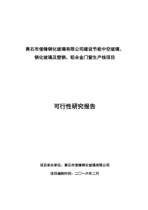 建设节能中空玻璃、钢化玻璃及塑钢、铝合金门窗生产线.docx