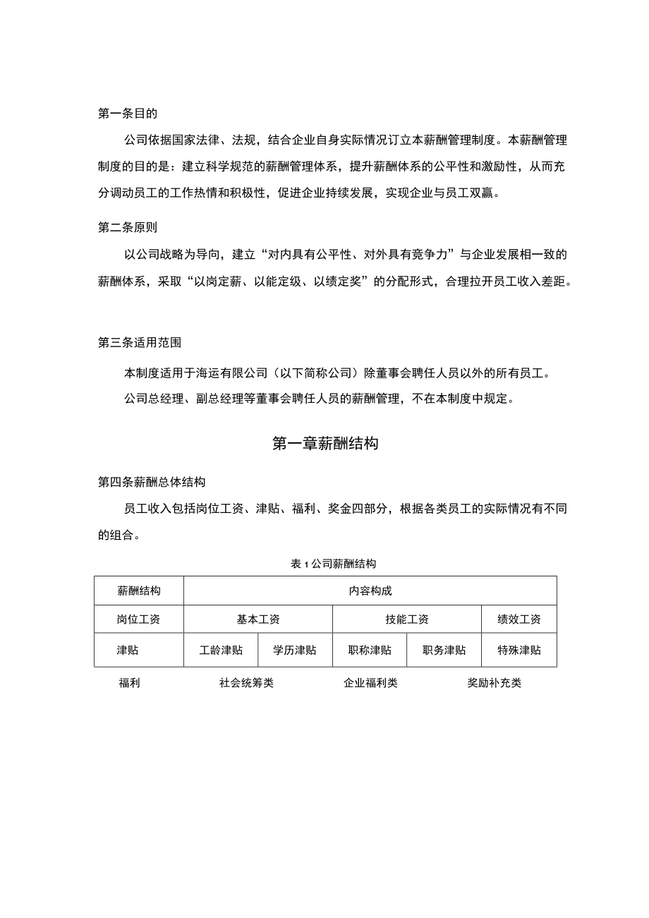 海运有限公司薪酬管理制度.docx_第3页