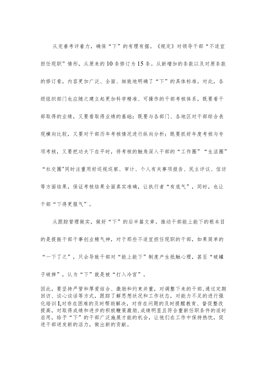 贯彻落实《推进领导干部能上能下规定》心得体会.docx_第2页